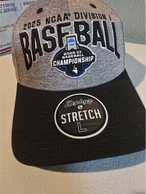 NCAA College World Series Hat  Cap 2022 Omaha Fitted Large Men's Gray